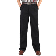 Men's High Waist Cotton Casual Pants
