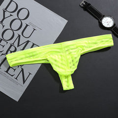 Men's Mesh Striped Transparent Thong