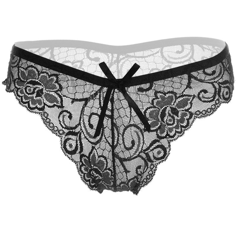 Lace low waist transparent seamless panties