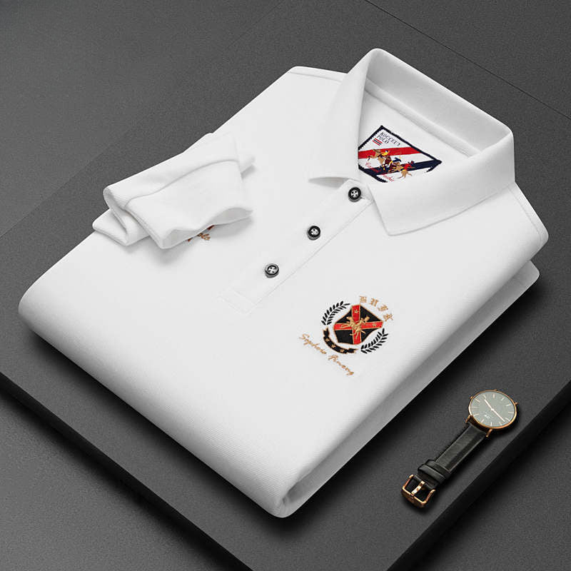 Men's Lapel Cotton High Quality Casual Embroidered Polo Shirt