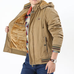 Men's Winter Warm Pure Cotton Plus Velvet Thickened Large Size Loose Cotton Jacket