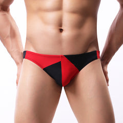 Men's Sexy Ice Silk Colorblock Briefs