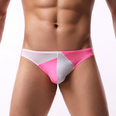 Men's Sexy Ice Silk Colorblock Briefs