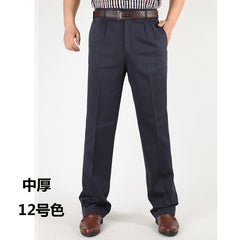 Men's High Waist Cotton Casual Pants