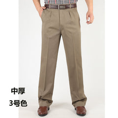 Men's High Waist Cotton Casual Pants