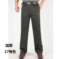Men's High Waist Cotton Casual Pants