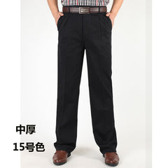 Men's High Waist Cotton Casual Pants