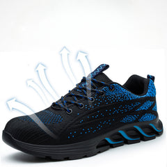 Men's Flying Woven Anti-smash and Anti-stab Safety Shoes