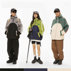 2023 New Contrast Color Outdoor Hooded Jacket