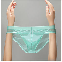 Men's Ultra-thin Mesh Sexy Transparent Ice Silk Briefs