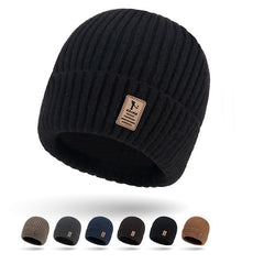 Men's Plus Velvet Thick Warm Ear Protection Knitted Hat