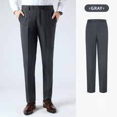 Men's Wool Straight Anti-static No-Iron Stretch Casual Pants