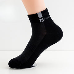 5 PCS Men's Sweat-absorbent Breathable Casual Trendy Letter Sports Socks