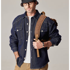 Men's Loose and Versatile Workwear Denim Jacket