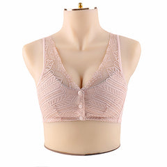Breathable front button plus size bra