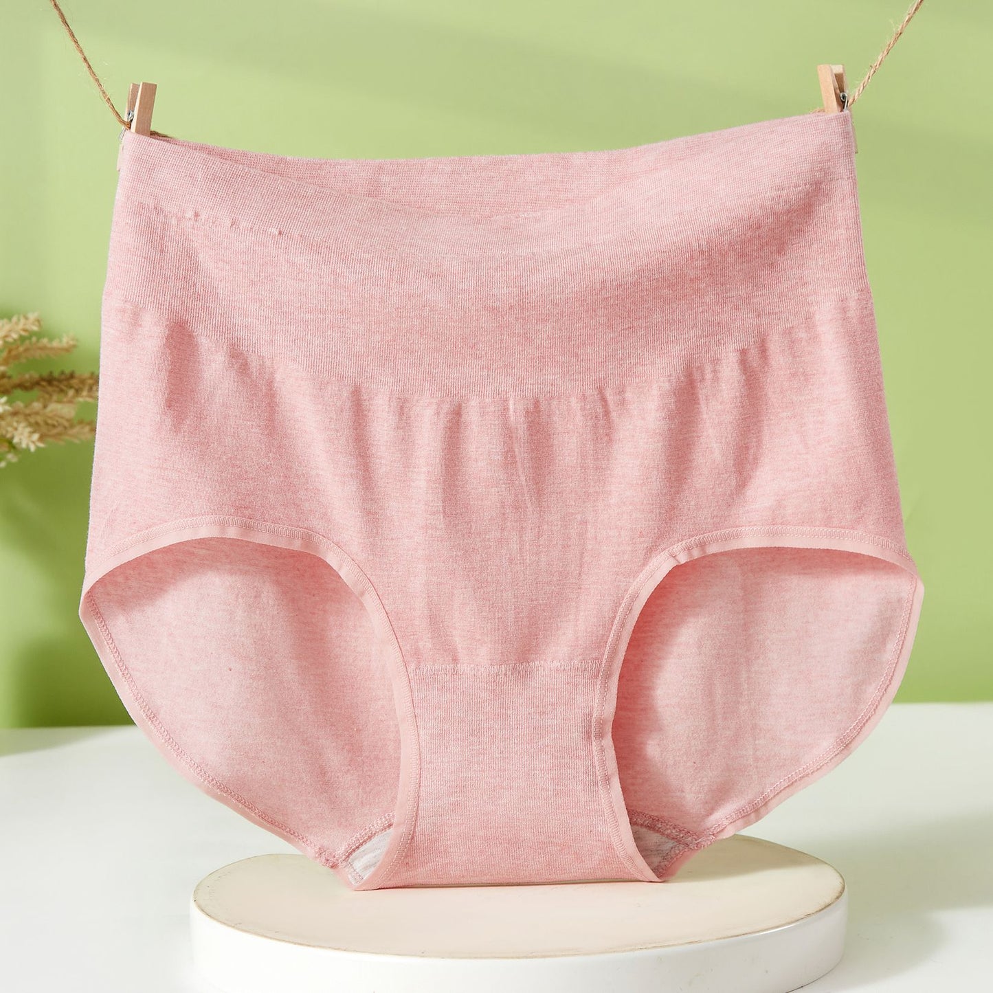 [6 PCS] New Large Size 100% Cotton Seamless High Waist High Elastic Panties