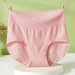 [6 PCS] New Large Size 100% Cotton Seamless High Waist High Elastic Panties
