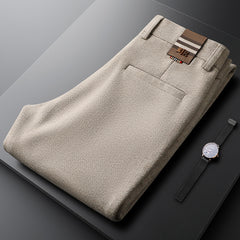 Men's Woolen Straight Striped Thick Casual Pants