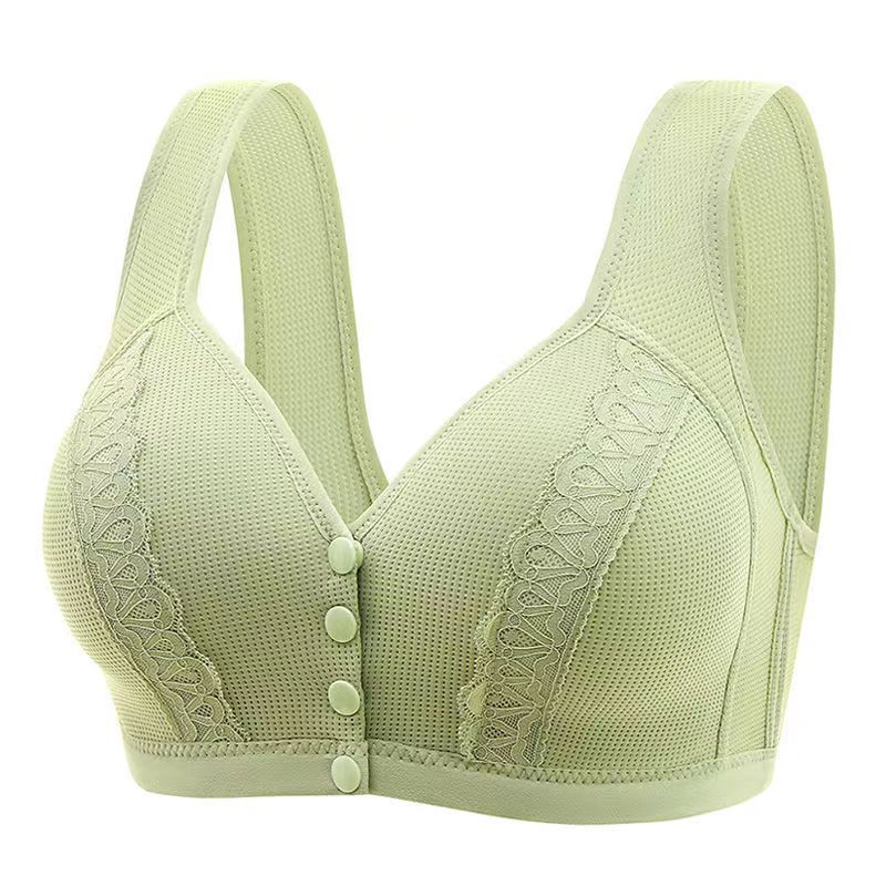 Plus Size Thin Front Button Full Cup Bra
