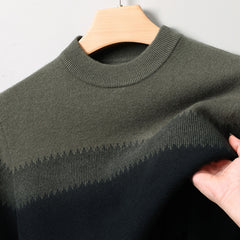 2024 New Contrast Striped Pure Wool Sweater