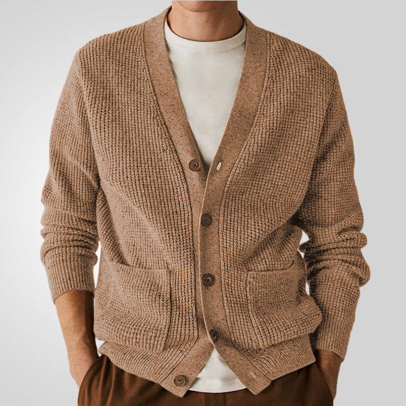 Men's V-neck Thickened Cardigan Sweater