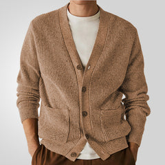 Men's V-neck Thickened Cardigan Sweater