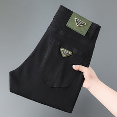 Elastic slim fit versatile trendy men's casual trousers
