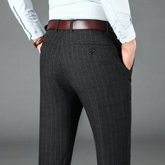 Men's New High Waist Stretch Straight Casual Pants