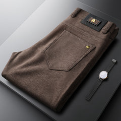 Men's Winter Striped Soft Business Casual Pants