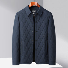 Men's New Winter Mulberry Silk Lapel Business Cotton Coat