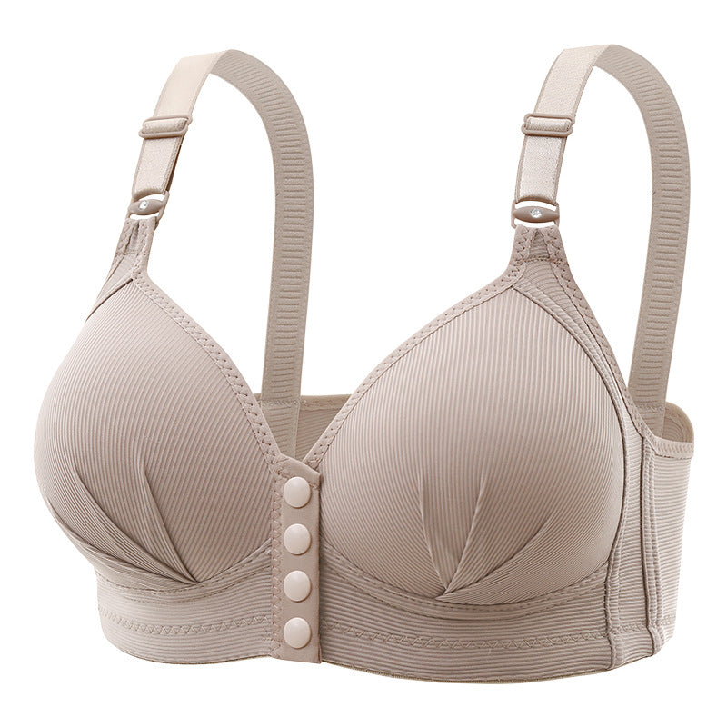 New Plus Size Front Button Wireless Bra