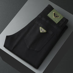 Elastic slim fit versatile trendy men's casual trousers