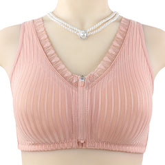 New style front zipper wireless plus size bra