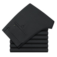 Men's Thickened High Waist Elastic Straight Warm Non-iron Casual Pants