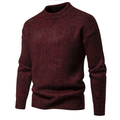 Men's Solid Color Simple Round Neck Casual Bottoming Sweater