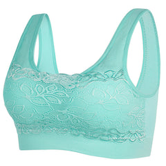 Unwired Push Up Lace Plus Size Sleep Bra Sports Bra