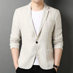 Men's 100% linen casual blazer