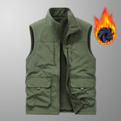 Men's High-end Double-sided Polar Fleece Waterproof Warm Vest