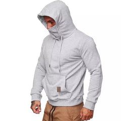 Men's Long Sleeve Fleece Mask Hoodie