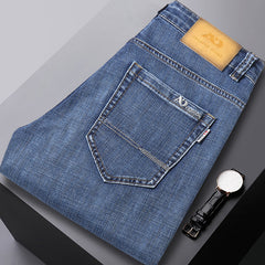 2023 Men's Ice Silk Straight Loose Plus Size Stretch Jeans