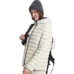 Men's and women's reversible outdoor warm and water-repellent lightweight down hooded jacket