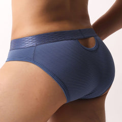 Men's Low-rise Sexy Striped Breathable Mesh Super Stretch and Super Soft Briefs