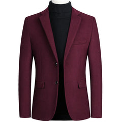2024 Men's Woolen Thickened Solid Color Blazer