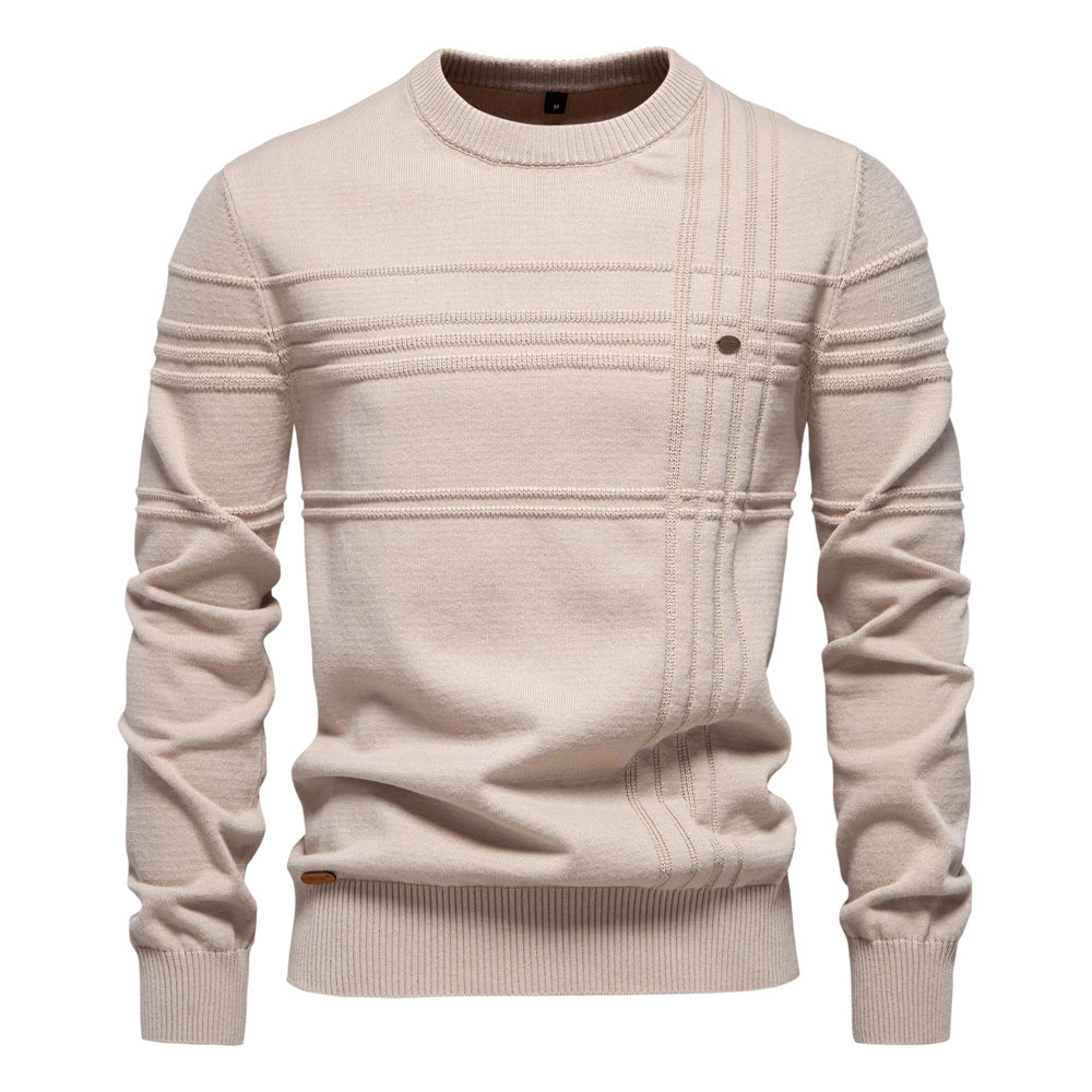Men's Round Neck High Quality Fashion Solid Color Sweater