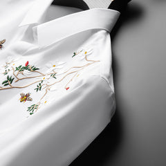 2023 New Fashion Pattern Embroidered Slim Fit Non-Iron Shirt