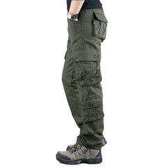 Men's Strong and Durable Loose Straight Leg Multi-pocket Outdoor Casual Pants