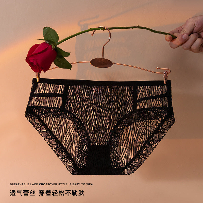 Breathable Skin-friendly Hollow Lace Mesh Panties