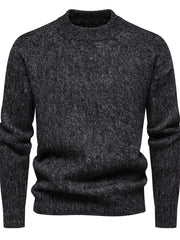 Men's Solid Color Simple Round Neck Casual Bottoming Sweater