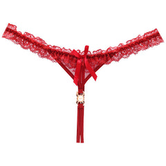 Sexy Low-waist Open Lace Transparent Mesh Thong