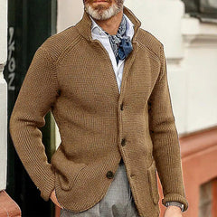 Fashionable casual long-sleeved solid color knitted sweater